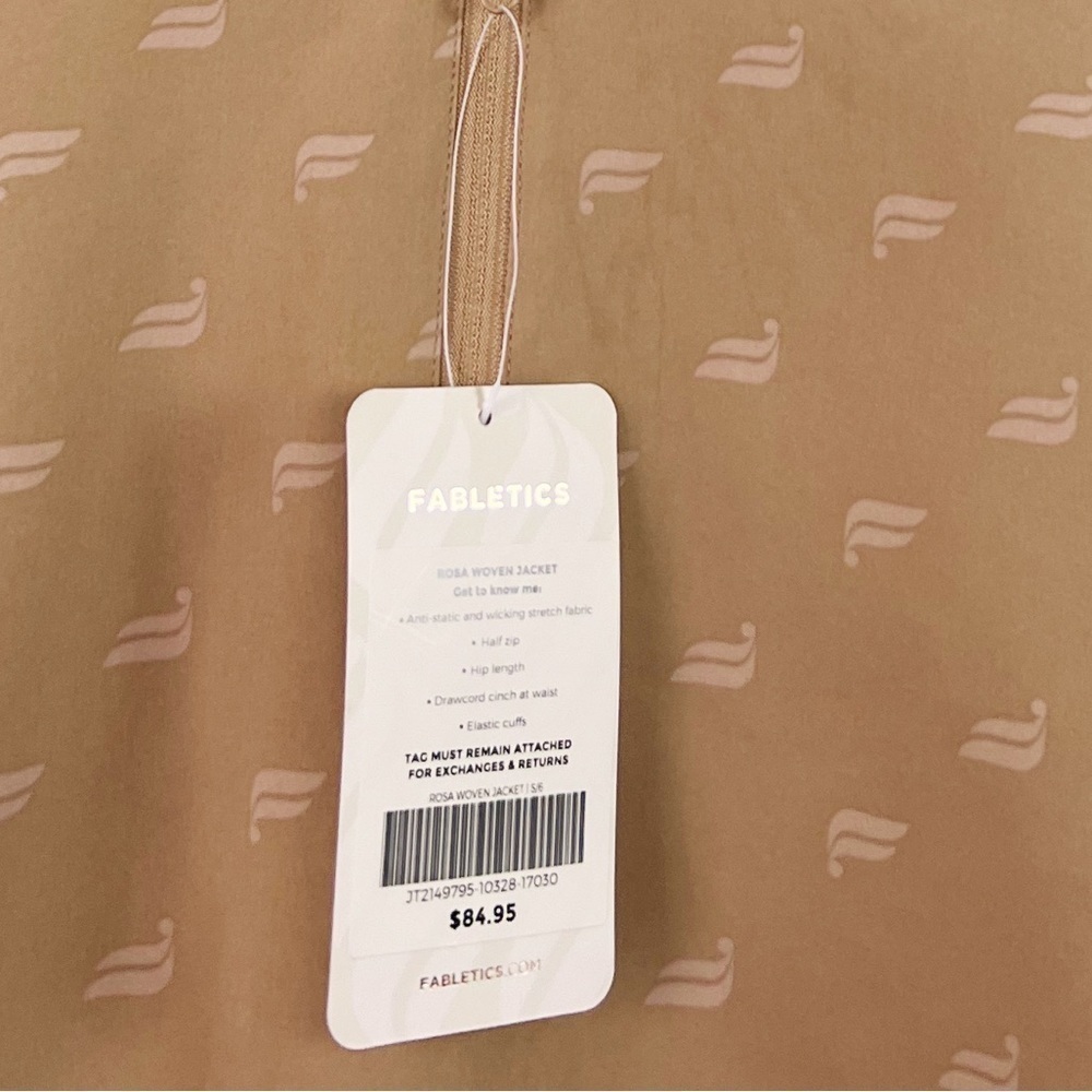 NWT Fabletics Rosa Woven Drawstring Logo Jacket - Picture 4 of 7